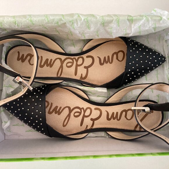 Sam Edelman black studded pointy toe flats - Picture 3 of 16